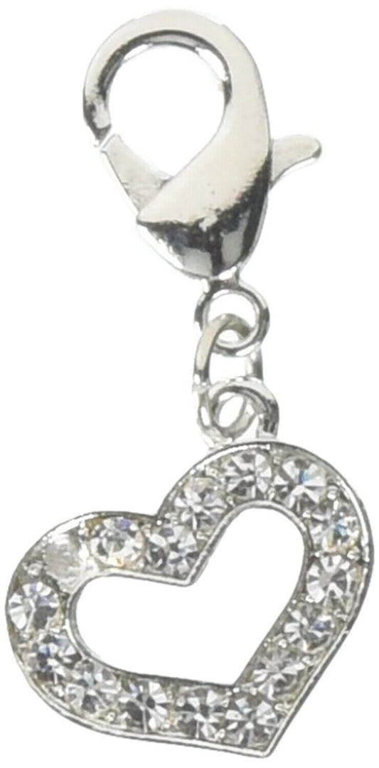 Mirage Pet Products Lobster Claw Heart Charm for Pets, Clear