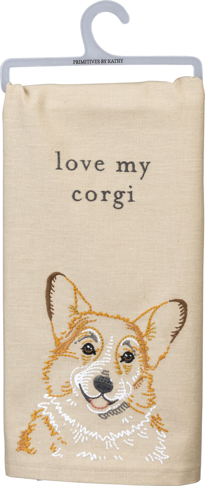 Primitives by Kathy Love My Corgi Dish Towel, 26"