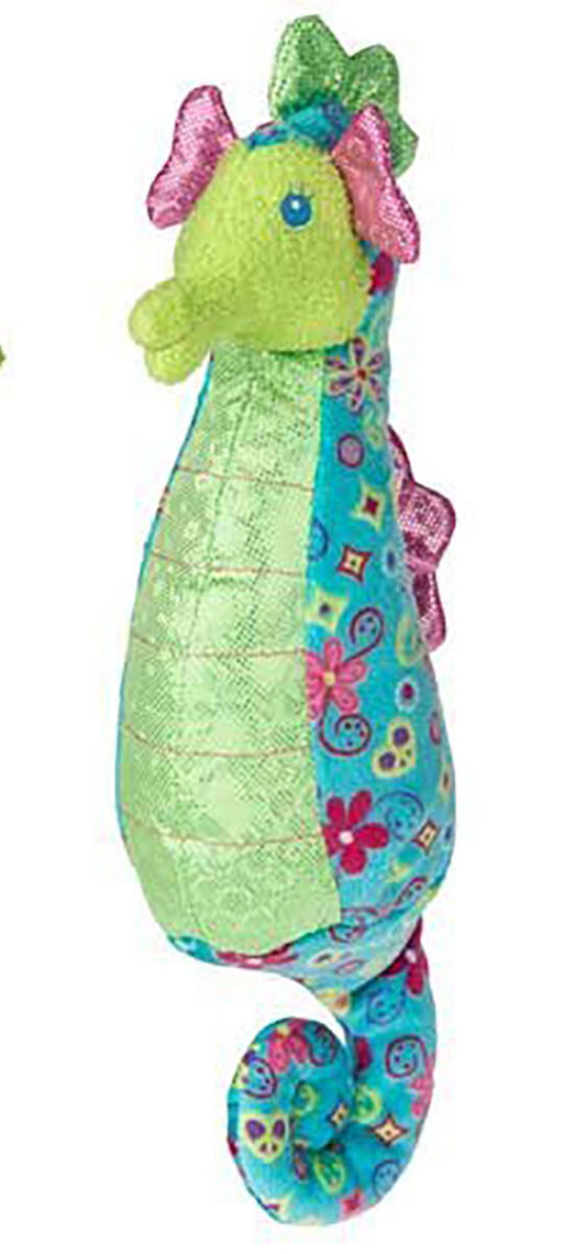 Mary Meyer Print Pizzazz Coral Seahorse Plush Stuffed Animal Toy, Blue, 6"