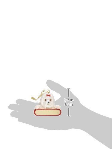 Maltese Dog Santa's Pal Christmas Ornament