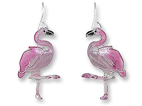 Paul Brent Silver Plated Caribbean Flamingo Dangle Earrings