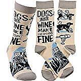 Primitives by Kathy Unisex Socks - Dogs and Wine Make Everything Fine