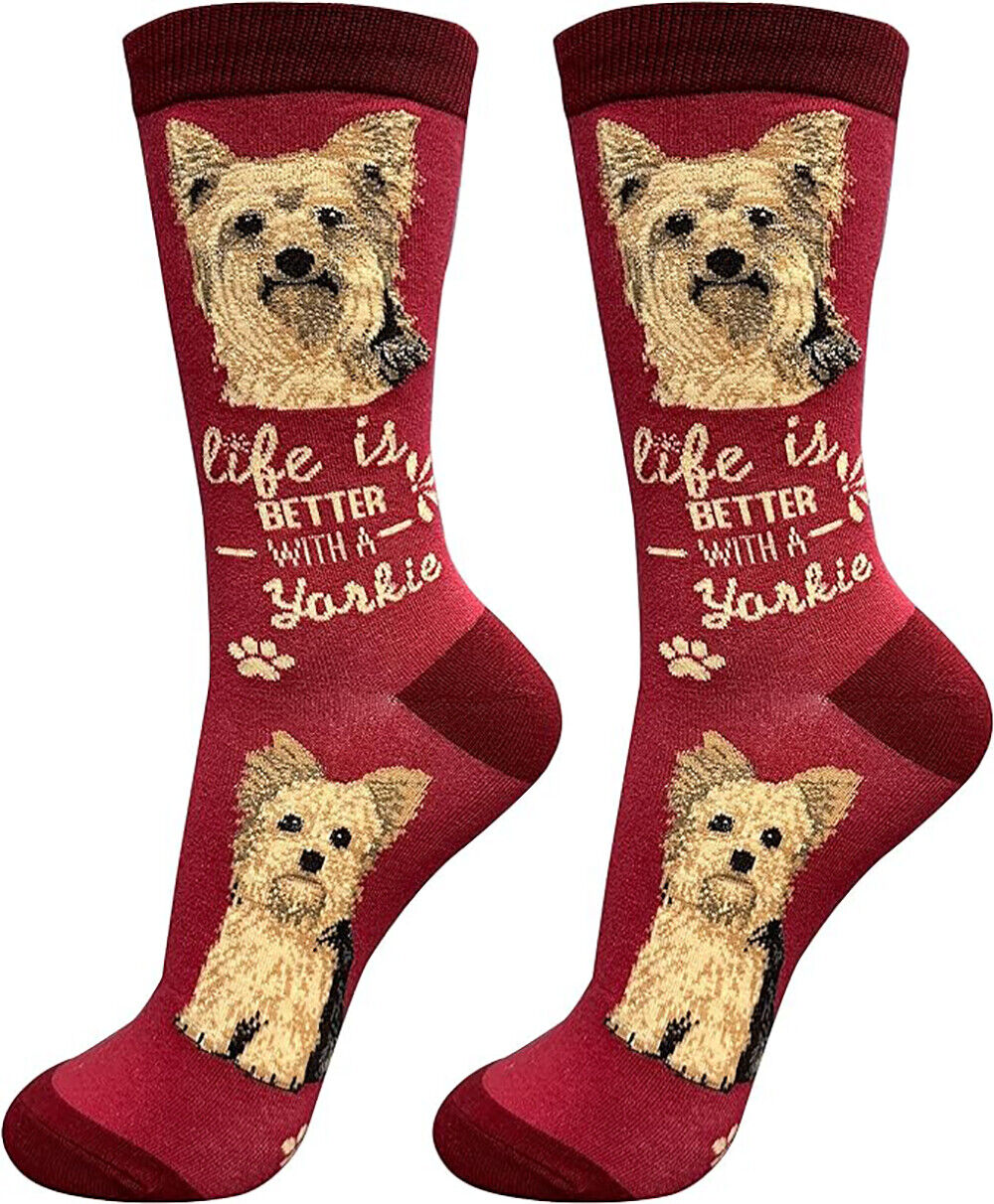 E&S Pets Pet Lover Socks, Life is Better with a Yorkie, Yorkshire Terrier