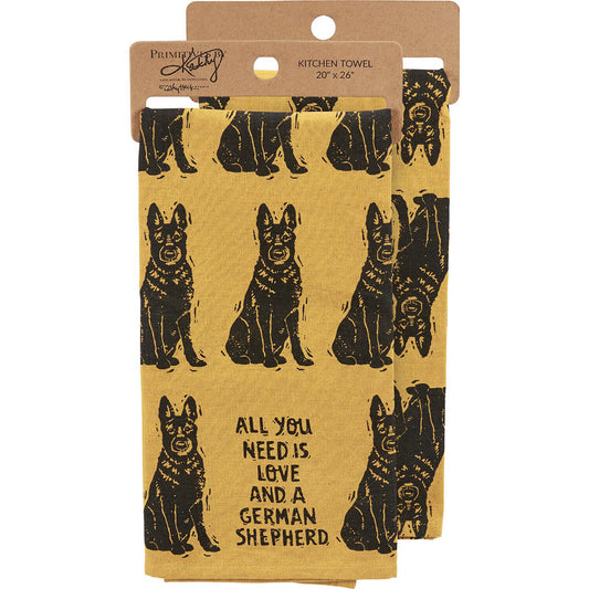 Primitives by Kathy Kitchen Towel - All You Need Is Love And A Shepherd