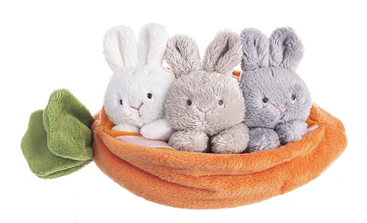 Baby Ganz Bunny and Carrot Learn and Grow Peekaboo & Counting Plush, 4-Pc Set