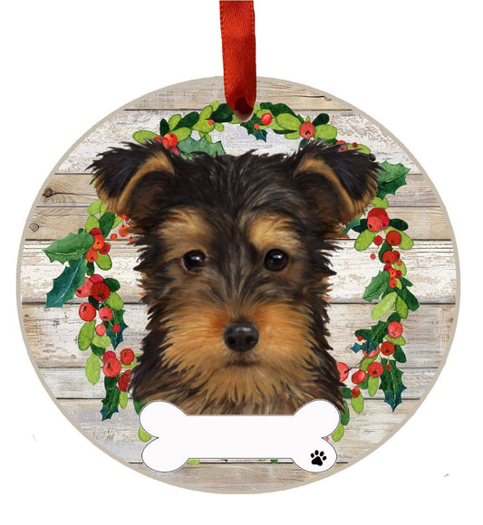 Yorkie, Puppy Cut Ornament - E&S Pets, DIY Personalizable, Ceramic Round