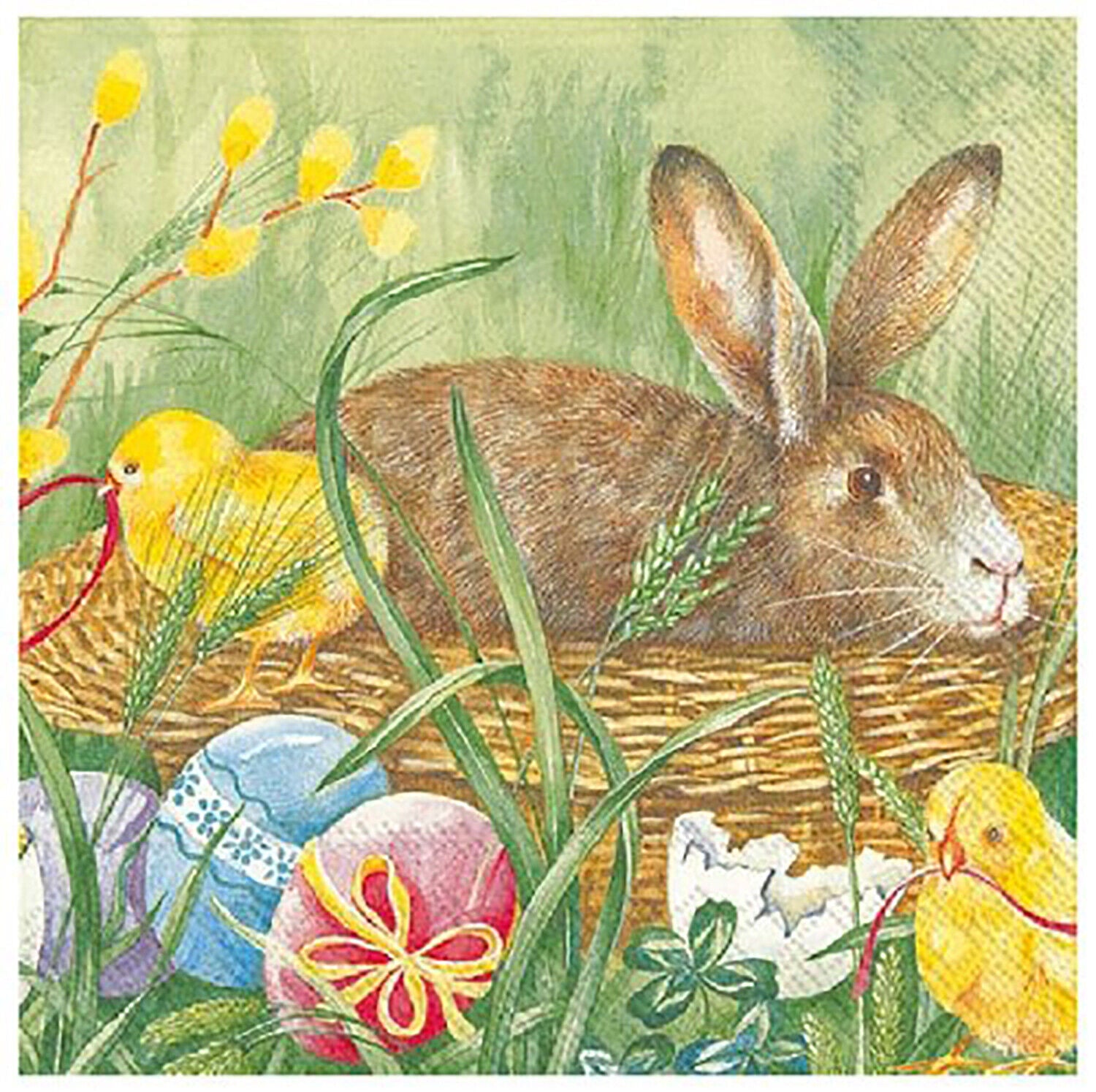 Ideal Home Range 20 Count Paper Cocktail Napkins, Bunny and Chicks