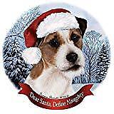Holiday Pet Gifts Jack Russell Wire Haired Tri Dog Santa Hat Porcelain Ornament