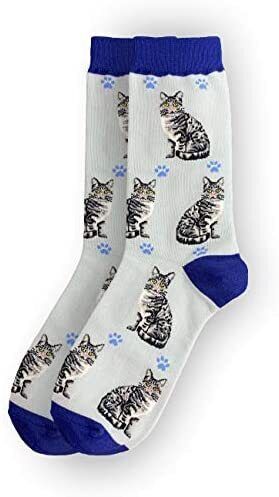 Happy Tails Silver Tabby Cat Lover Socks - One Size Fits Most
