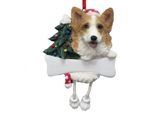 Welsh Corgi Ornament with Unique "Dangling Legs" Hand Painted