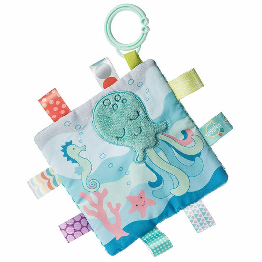 Mary Meyer Taggies Crinkle Me Toy with Squeaker, 6 X 6", Sleepy Seas Octopus