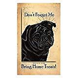 Black Pug Dog Baggage Buddies Luggage Tag 4"