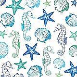 Paperproducts Design PPD Aquarell Seaside Beverage/Cocktail Paper Napkins,5"x5"