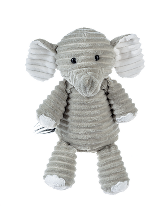 Ganz Ribbles Gray Elephant Corduroy Plush Stuffed Animal Toy, 12"