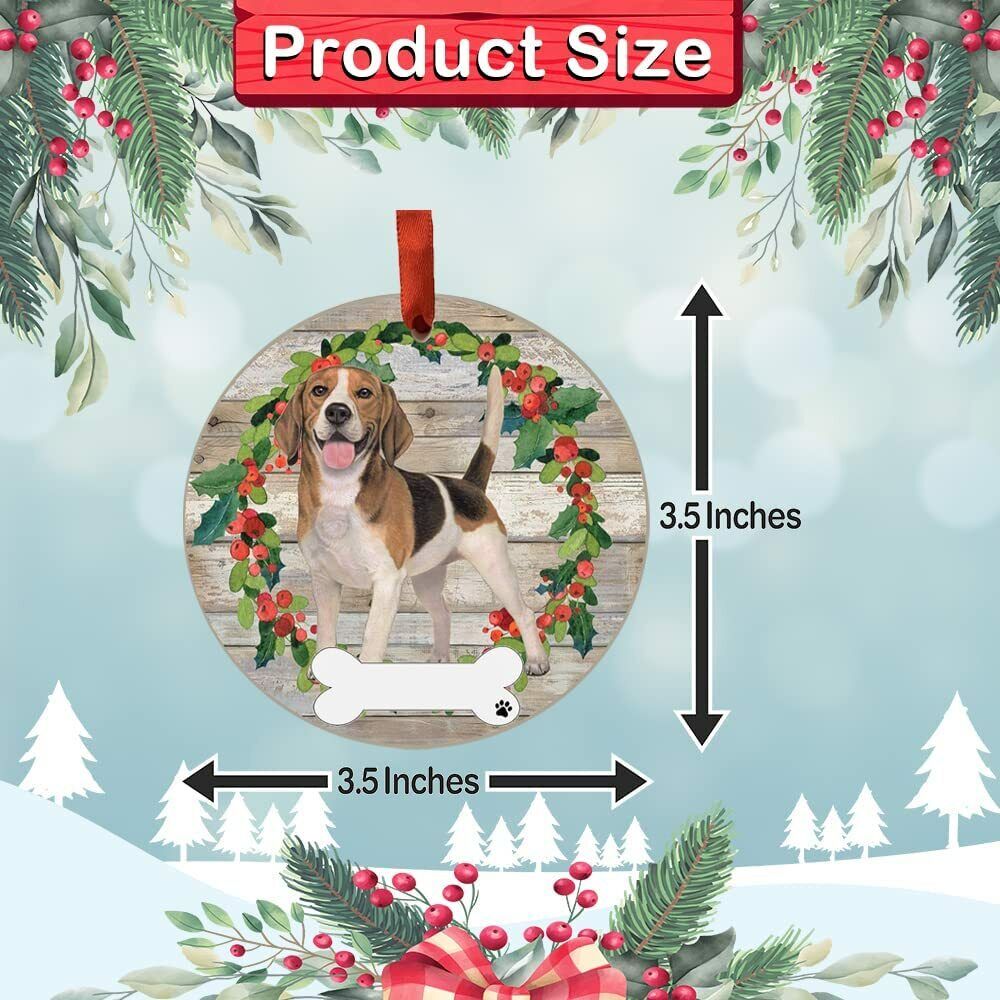 Beagle Ornament - E&S Pets, DIY Personalizable, Ceramic Round Ornament