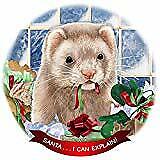 Ferret Cinnamon Porcelain Ornament Pet Gift 'Santa. I Can Explain!'