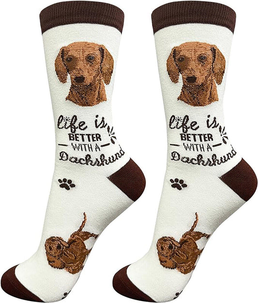 E&S Pets Pet Lover Socks, Life is Better with a Dachshund, One size fits most