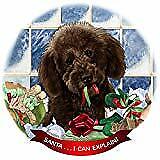 Labradoodle Chocolate Dog Porcelain Ornament Pet Gift 'Santa. I Can Explain!'