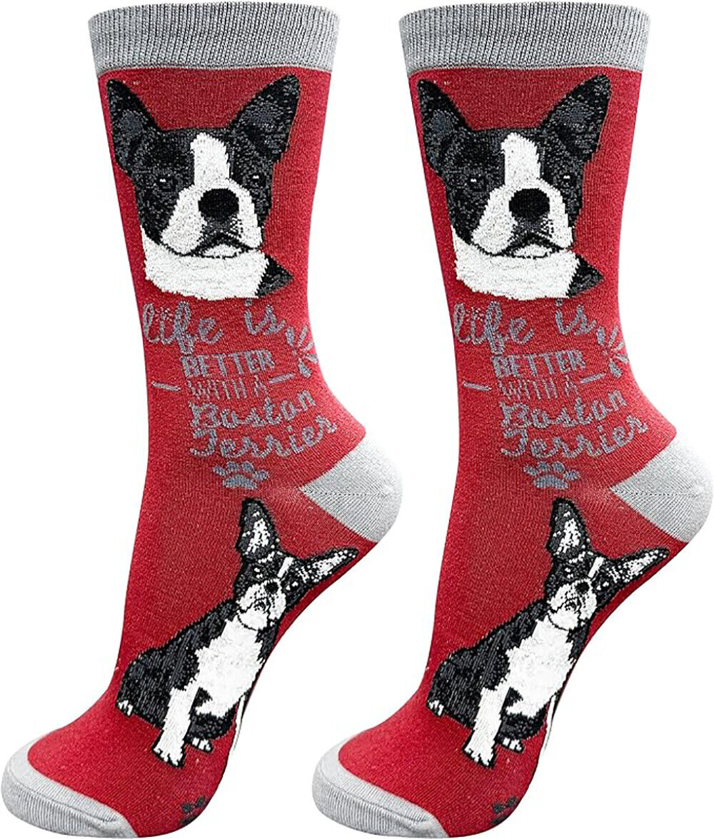 E&S Pets Pet Lover Socks, Life is Better with a Boston Terrier