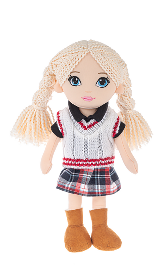 Ganz This is Me! Maeve Stuffed Toy Doll, 12" with Blonde Hair and Plaid Outfit