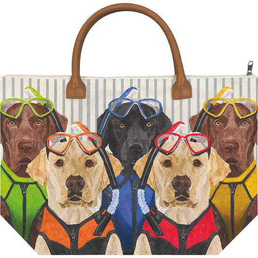 Paperproducts Design The Musketeers Labrador Dogs Cotton Canvas Tote Bag