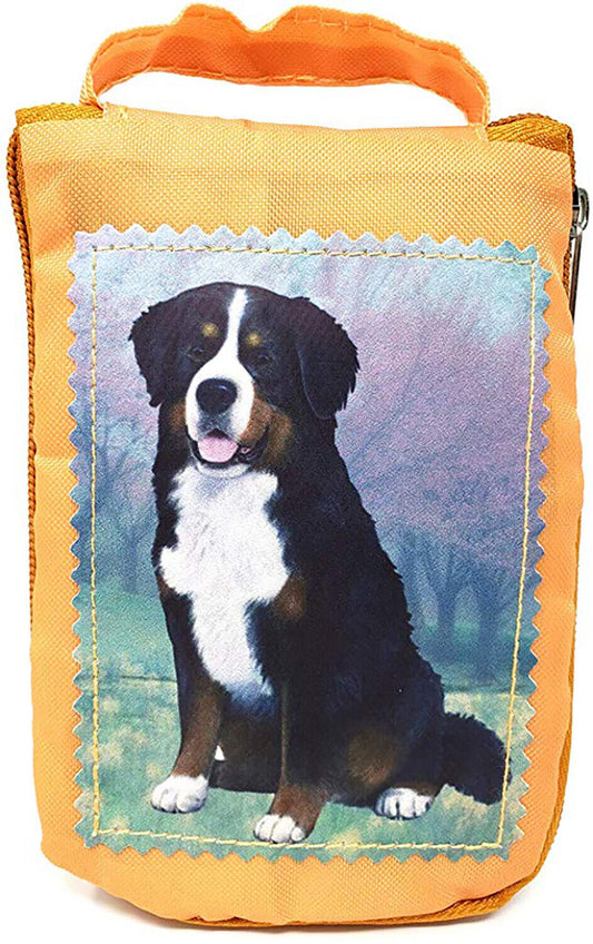 Bernese Mountain Dog Foldable Tote Bag - Waterproof - Zipper Market Tote