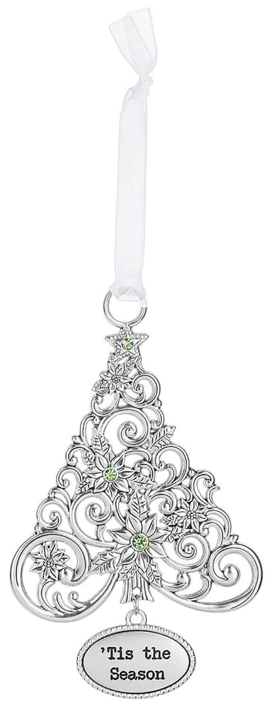 Ganz Ornament Oh Christmas Tree with Poinsettias - Tis the Season
