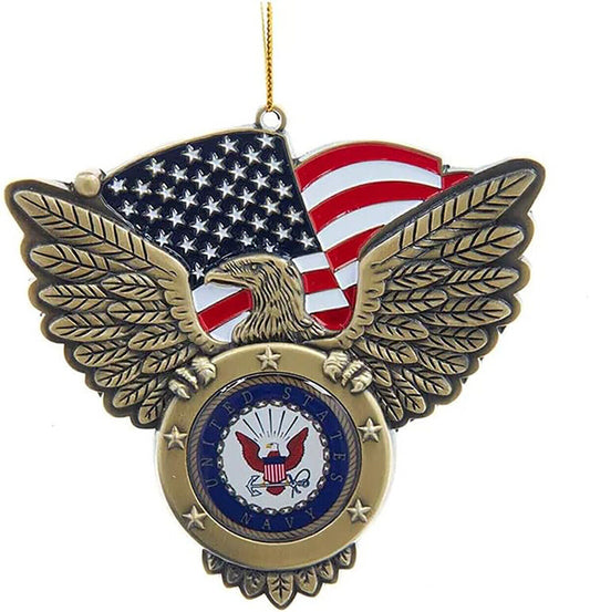 Kurt S Adler U.S. Navy Seal American Flag Ornament, 4"