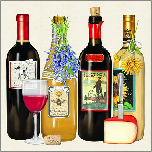 Paperproducts Design 20-Pack Fine Wines Paper Cocktail Napkins