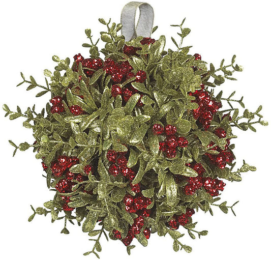 Kissing Krystals 8" Large Kissball Ornament Red Mistletoe Plastic