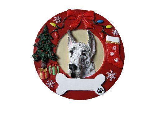 Harlequin Dane Ornament Christmas Ornament Wreath Shaped Easily Personalized