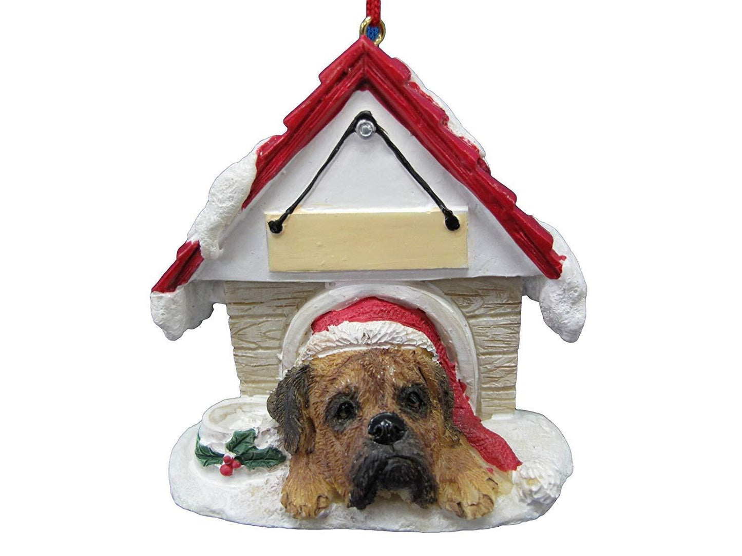 Bullmastiff Doghouse Ornament Hand Painted and Easily Personalized