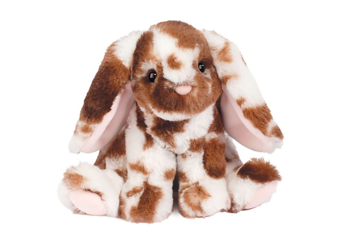 Douglas Toys Roxie Mini Bunny Soft Plush Animal, Brown/White Spotted Bunny, 6 in