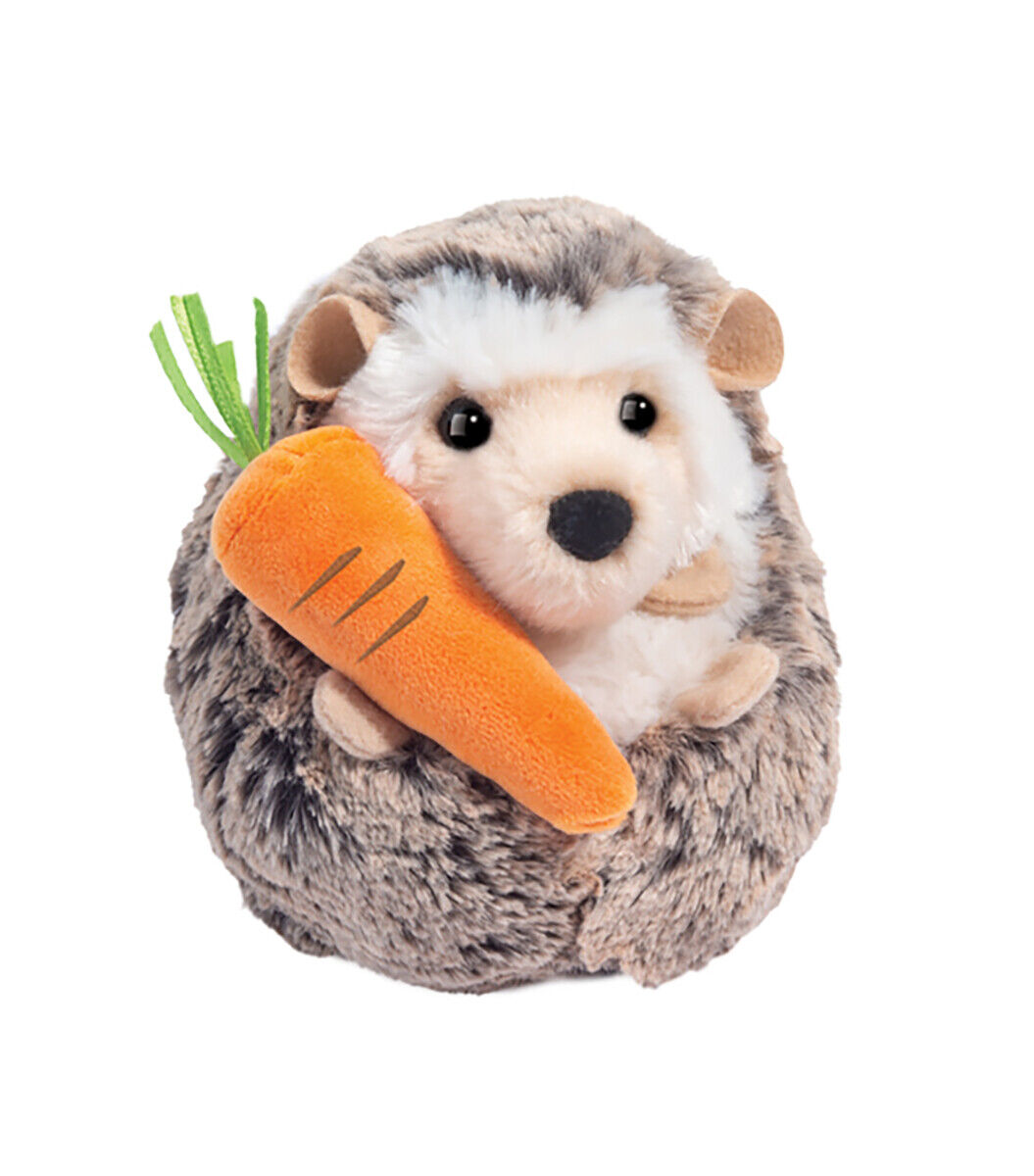 Douglas Spunky Hedgehog with Orange Carrot Easter Plush Stuffed Animal Toy, 5"