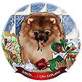 Pomeranian Siver Dog Porcelain Ornament Pet Gift 'Santa. I Can Explain!'