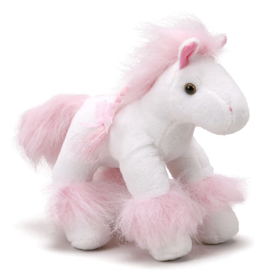 Unipak 2833HPK 7" Gibbles White and Pink Horse Plush Stuffed Animal Toy