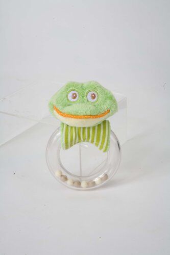 Douglas Toys Plush Green Frog Ring Baby Rattle