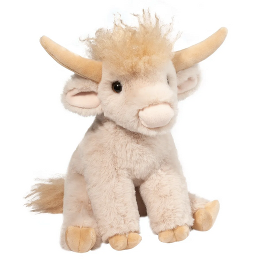 Douglas Laddie Soft Cream Highland Cow Plush Stuffed Animal, 11" long