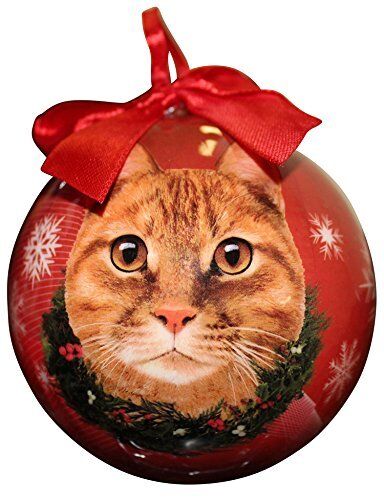 Tabby Cat Christmas Ornament Shatter Proof Ball Easy To Personalize