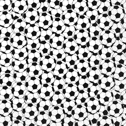 Boston International 5 x 5 in. Paper Cocktail Napkin Soccer Black - Pack of 20