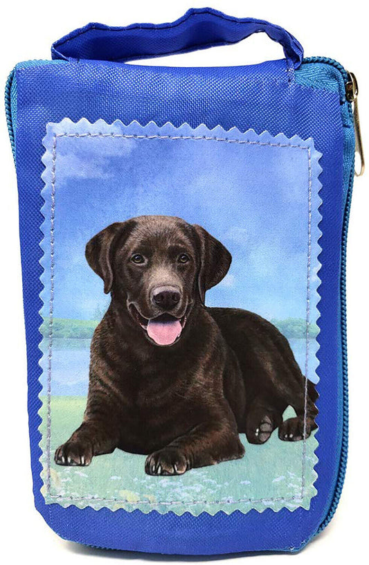 Chocolate Labrador Foldable Tote Bag - Waterproof - Zippered Market Tote