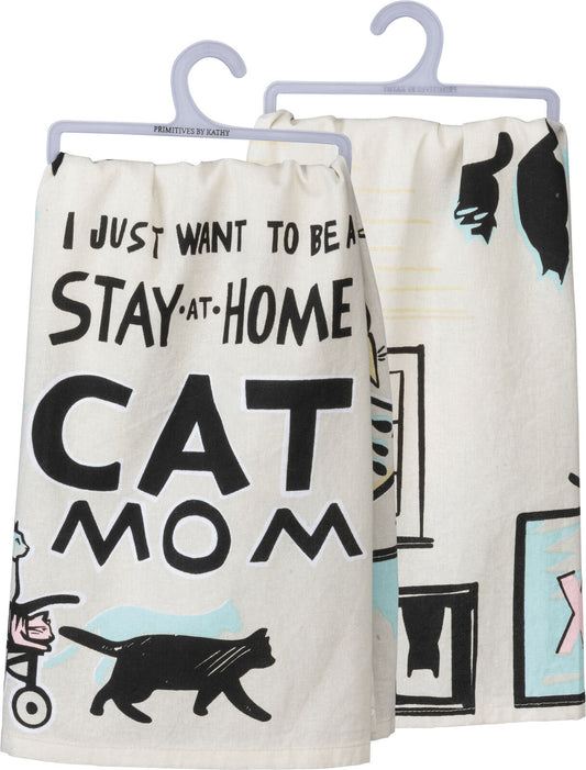 PBK I Just Want to Be a Stay at Home Cat Mom Kitchen Dish Towel Cotton