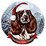 Holiday Pet Gifts Cocker Spaniel Parti Chocolate Santa Hat Porcelain Ornament