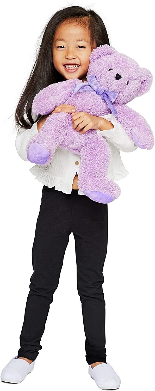 Enesco Kalidou Teddy Bear with Bow Plush Stuffed Animal, 16 Inch, Lavender