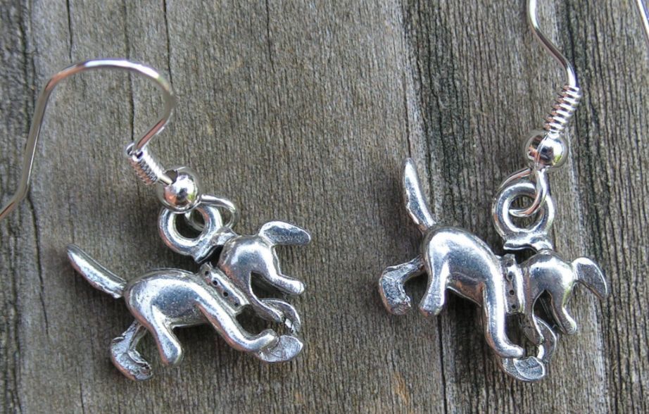 3-D Tiny Dog Earrings