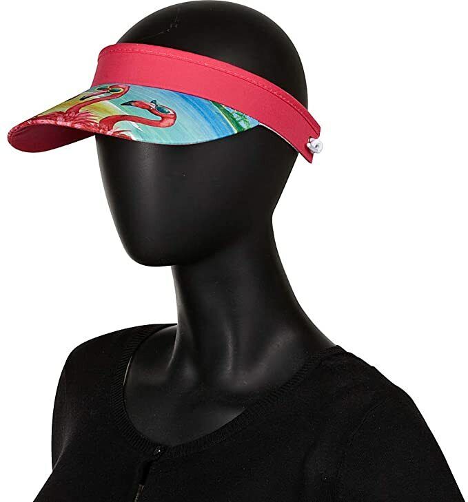 Sun 'N' Sand Flamingo With Glasses Visor (One Size - Pink)