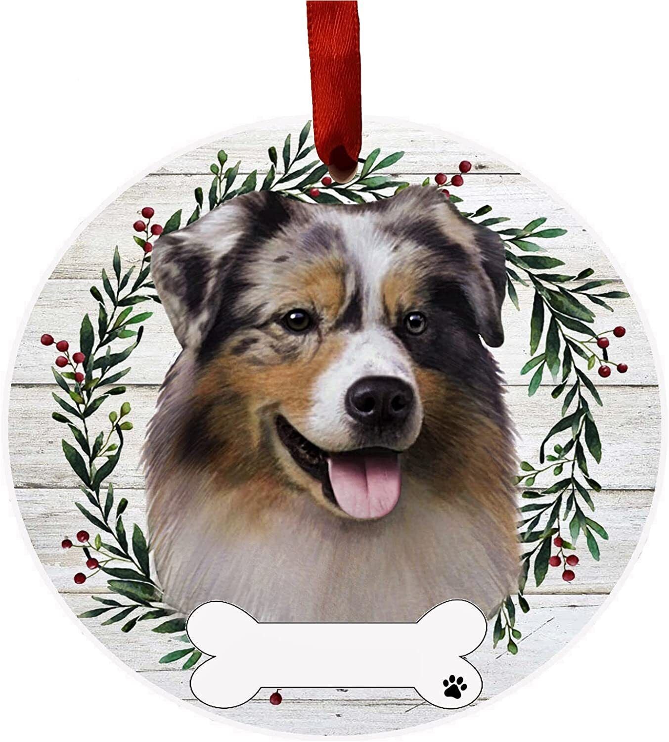 Australian Shepherd Ornament - E&S Pets, DIY Personalizable, Ceramic Round