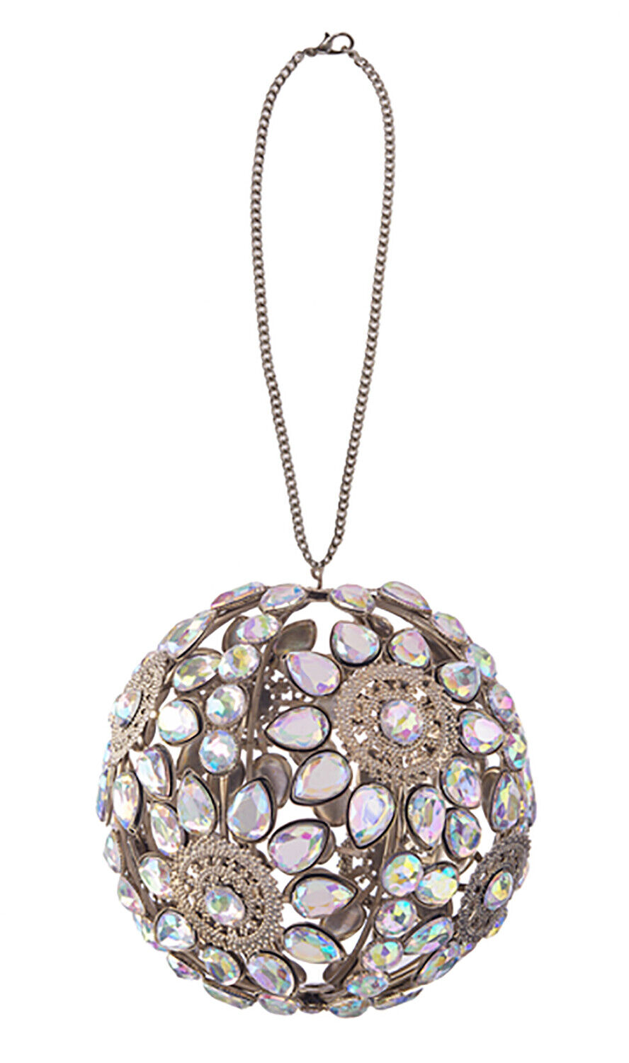 Ganz Acrylic Crystal Decorative Gem Ball Ornament/Suncatcher, 4" (Opal/Clear)