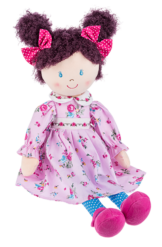 Ganz Rosalynn Plush Stuffed Toy Rag Doll with Purple Hair, 20 inches