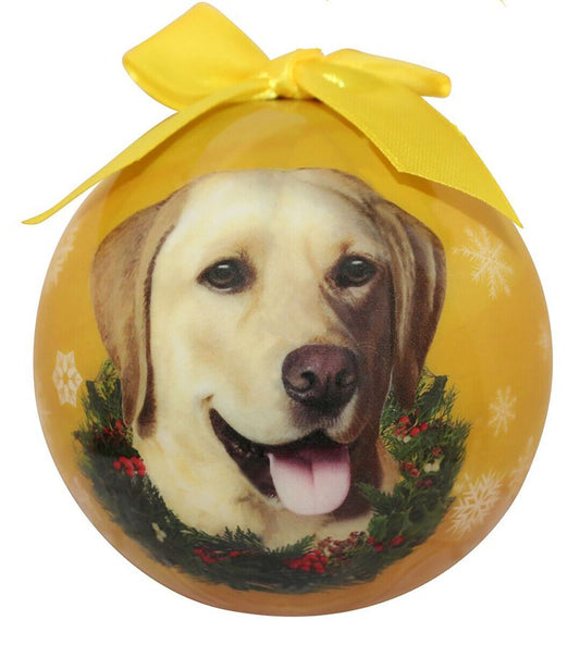 Yellow Lab Christmas Ornament Shatter Proof Ball Easy To Personalize